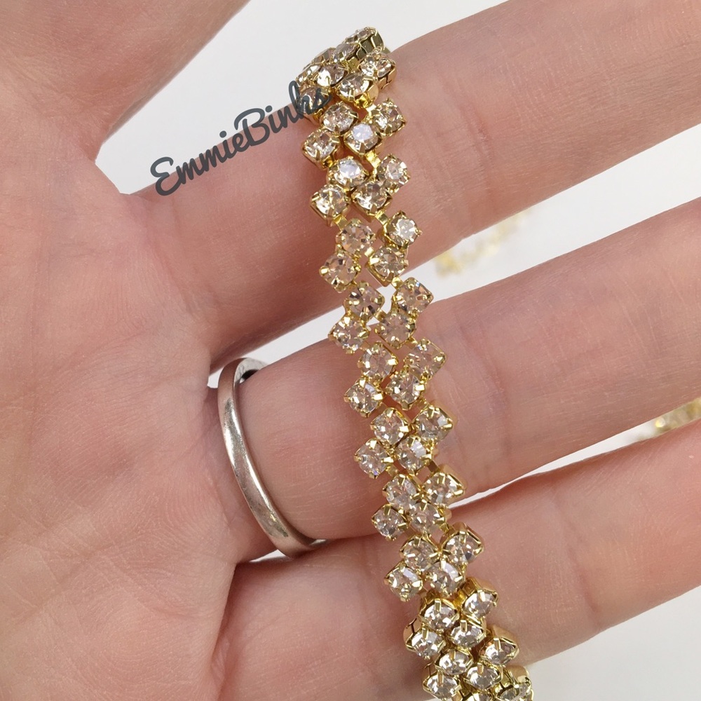 New Luxe Rhinestone Choker Necklace ~ Short Crystal Necklace - Picture 8 of 14